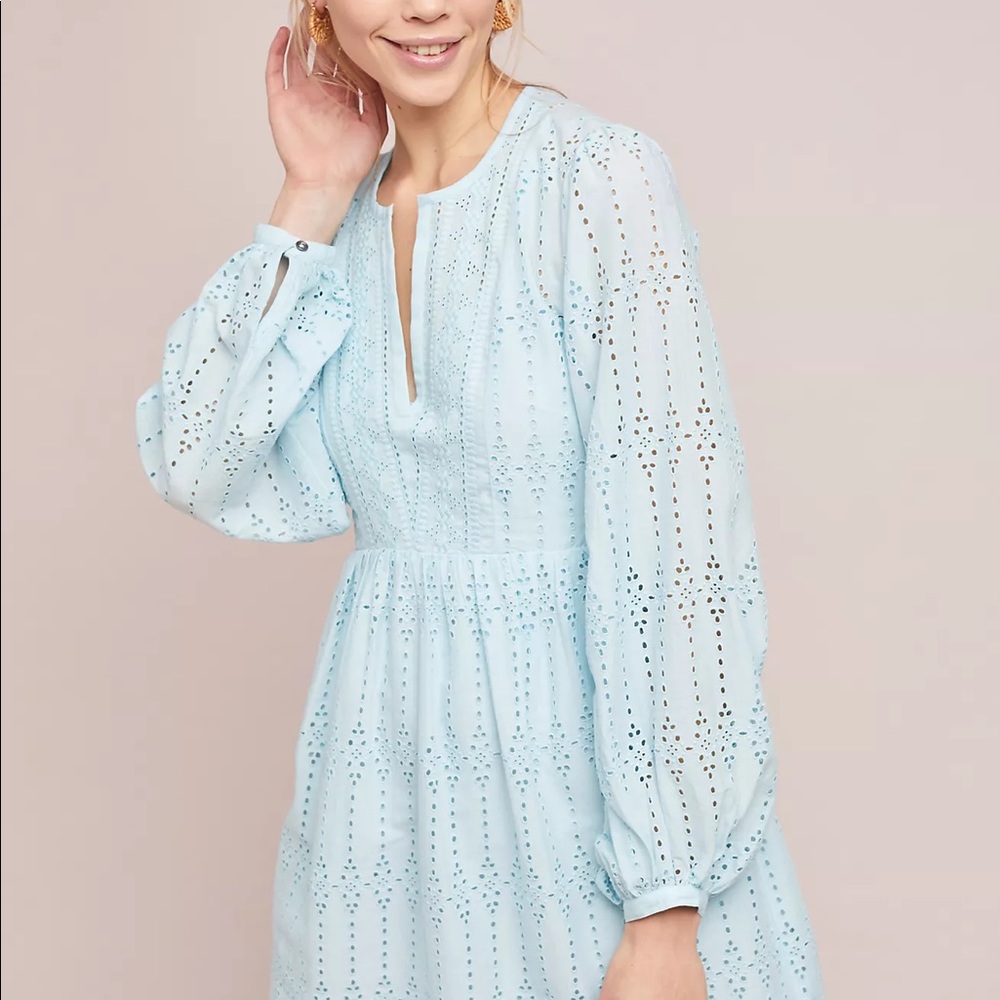 Anthropologie Eyelet Babydoll Dress